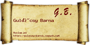 Gulácsy Barna névjegykártya